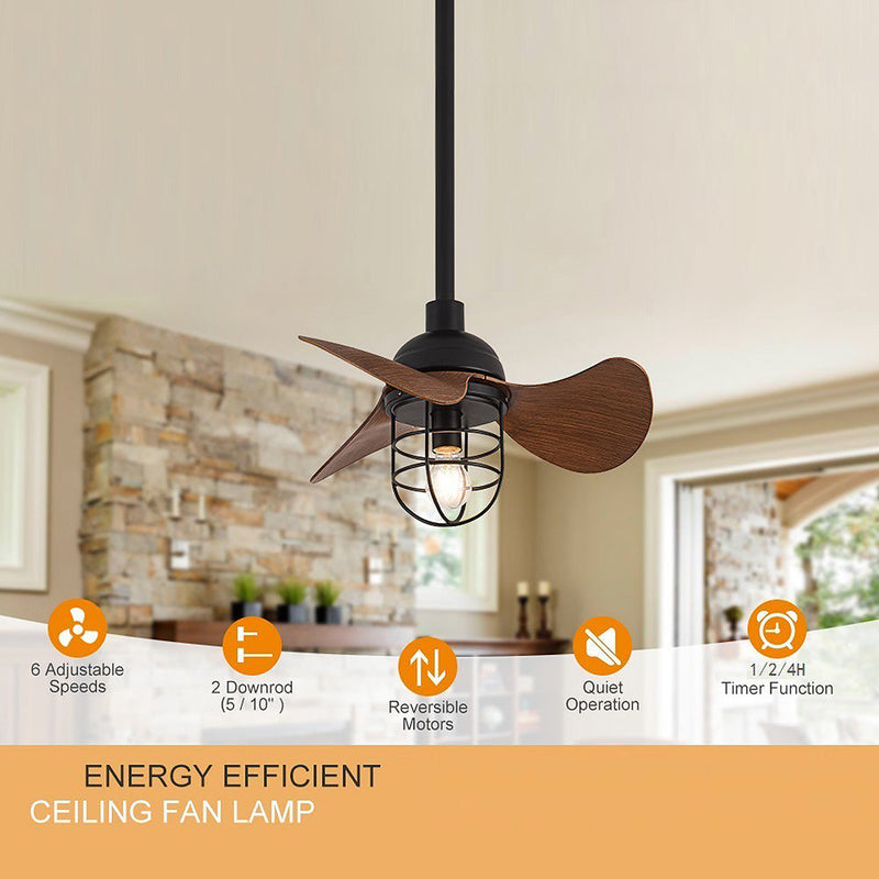 Cute Contemporary Dark Walnut Ceiling Fans With Lighting