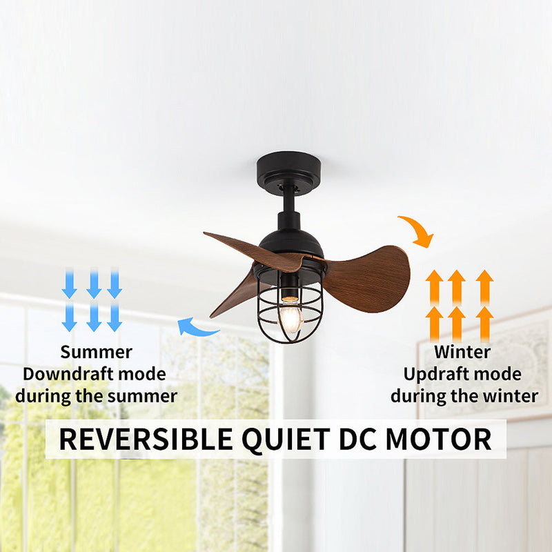 Cute Contemporary Dark Walnut Ceiling Fans With Lighting