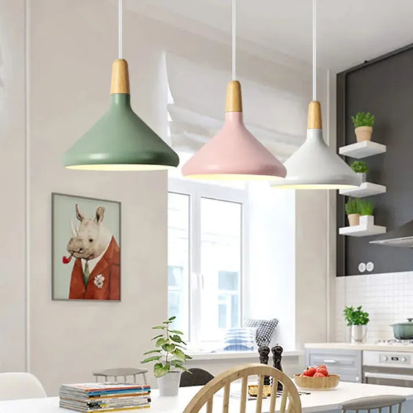 French Macaron Conical Metal Pendant Lamp