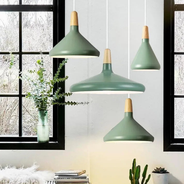 French Macaron Conical Metal Pendant Lamp