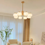 Creative Wooden Cotton Balls Living Room Chandelier