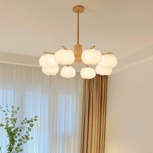 Creative Wooden Cotton Balls Living Room Chandelier