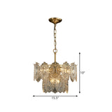 5/7 Heads Embossed Crystal Panels Chandelier