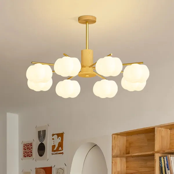 Creative Wooden Cotton Balls Living Room Chandelier