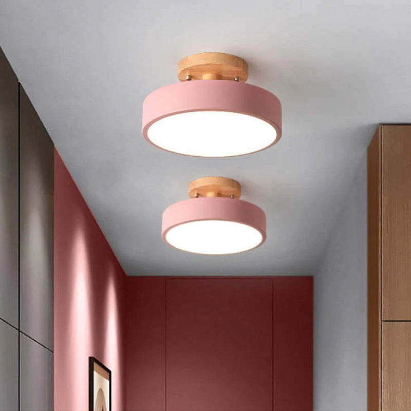 Modern LED Ceiling Light made of Wood