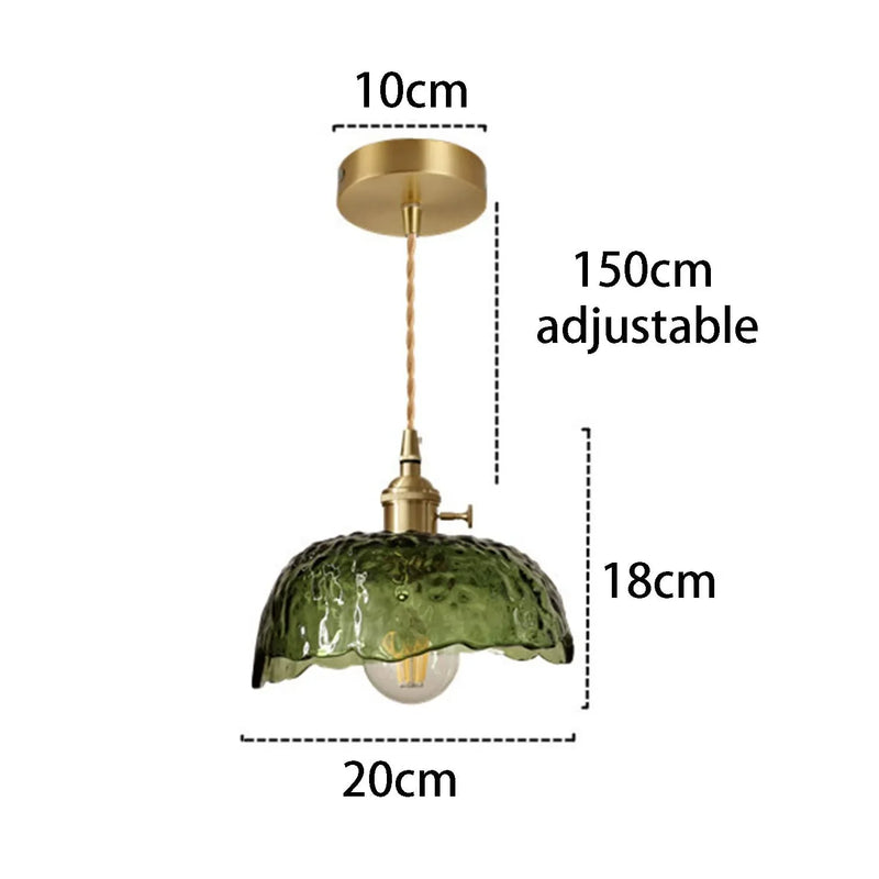 Irregular Brass Glass Pendant Light