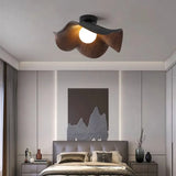 Nordic Wooden Lotus Resin Ceiling Light