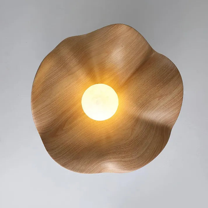 Nordic Wooden Lotus Resin Ceiling Light