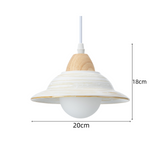 Retro Hat Shape White Ceramic Pendant Light