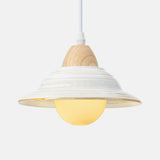 Retro Hat Shape White Ceramic Pendant Light