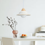 Retro Hat Shape White Ceramic Pendant Light