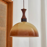 Retro Amber Glass Farm Pendant Light