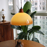 Retro Amber Glass Farm Pendant Light