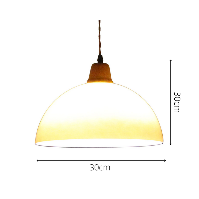 Retro Amber Glass Farm Pendant Light