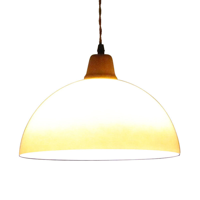 Retro Amber Glass Farm Pendant Light