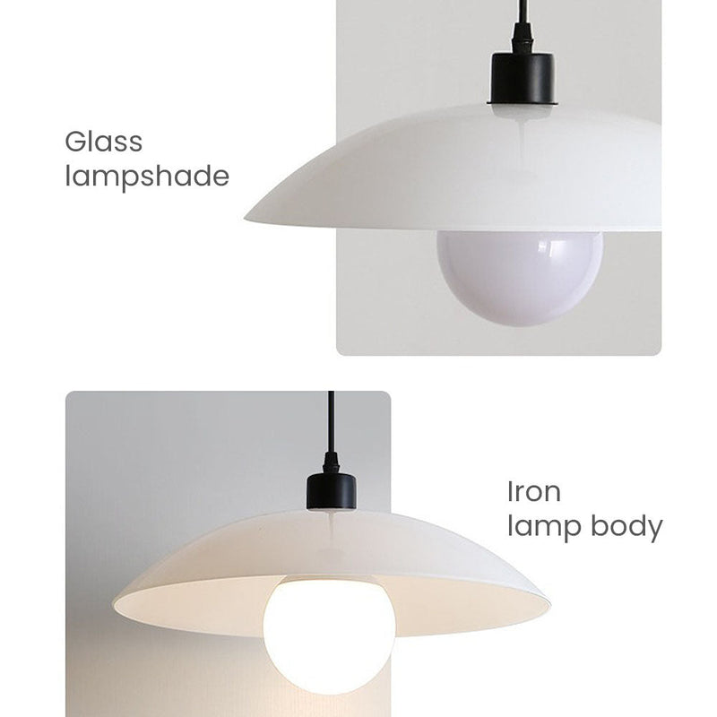 Minimalist Pendant Light made of White Plate Glass