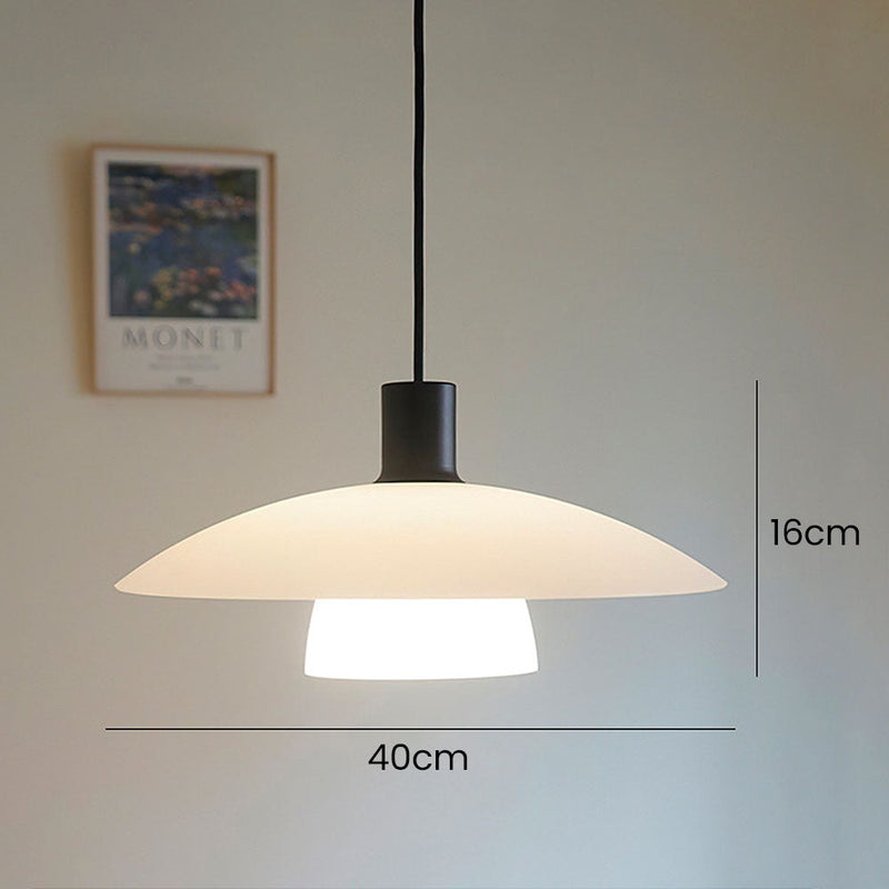 Minimalist Pendant Light made of White Plate Glass