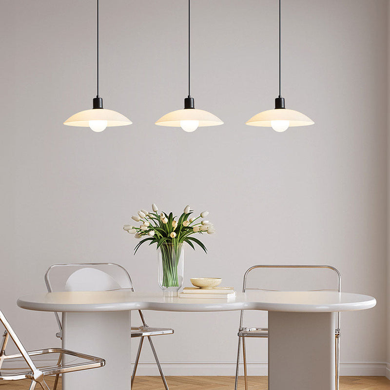 Minimalist Pendant Light made of White Plate Glass