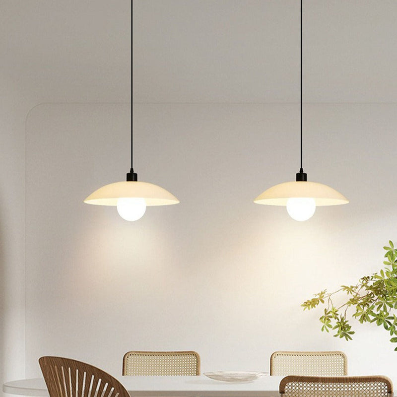 Minimalist Pendant Light made of White Plate Glass