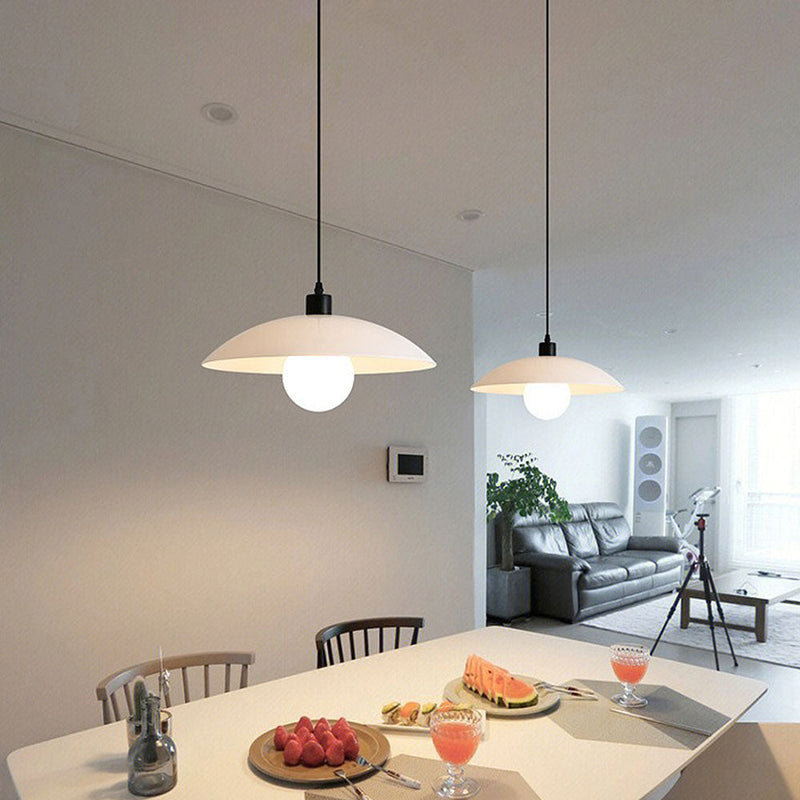 Minimalist Pendant Light made of White Plate Glass