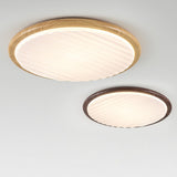 Round Wood Folding LED Bedroom Ceiling Light