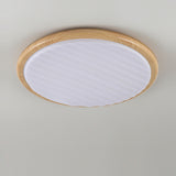 Round Wood Folding LED Bedroom Ceiling Light