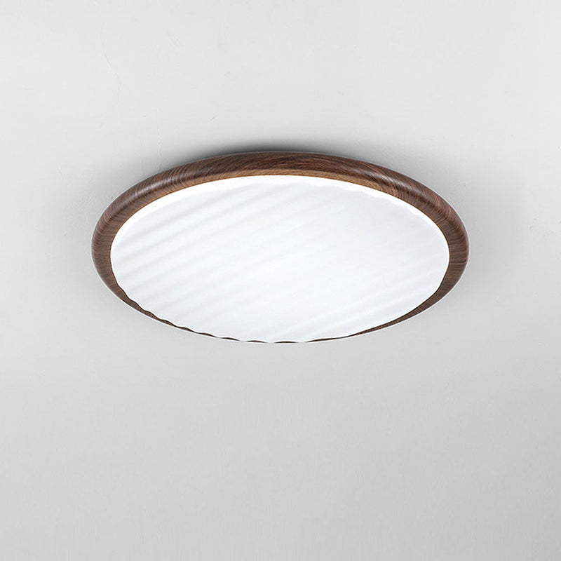 Round Wood Folding LED Bedroom Ceiling Light