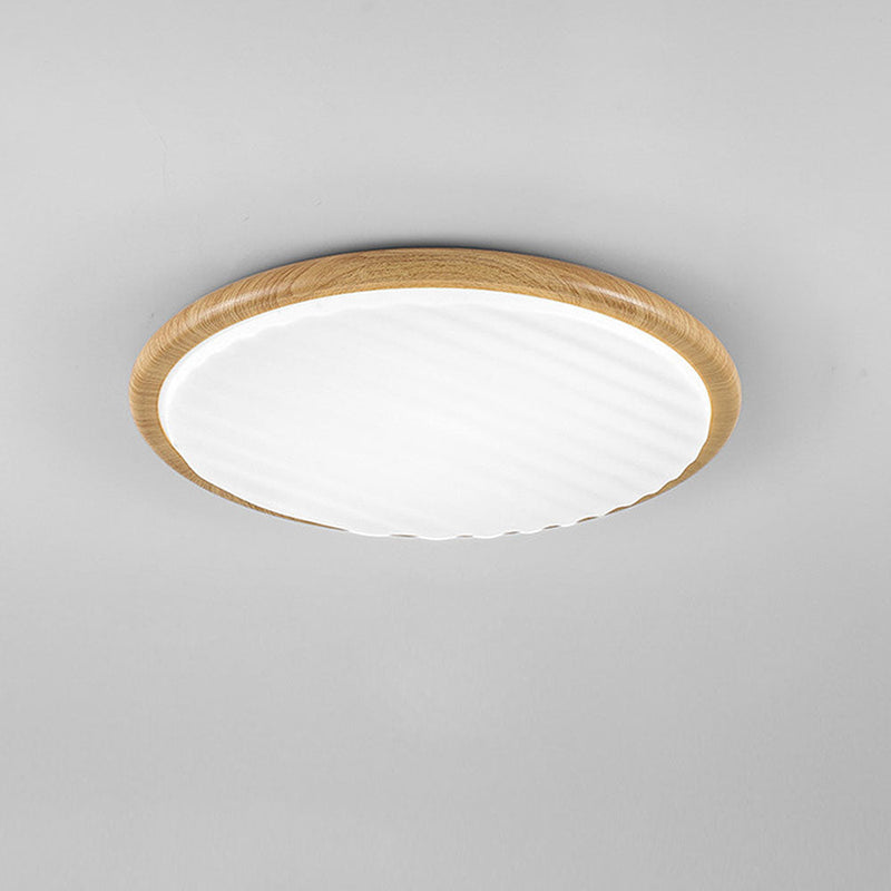 Round Wood Folding LED Bedroom Ceiling Light