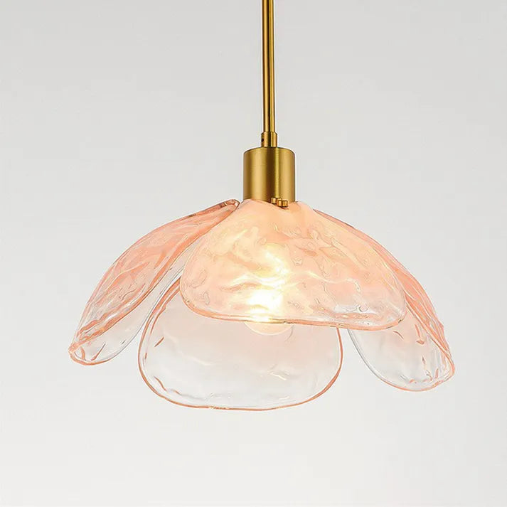 Creative Flower Petal Bedside Rod Pendant Light