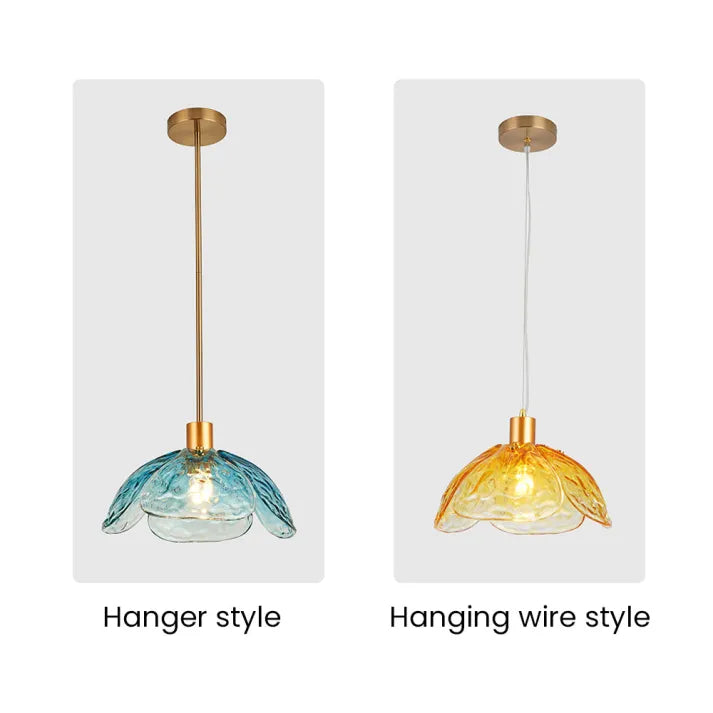 Creative Flower Petal Bedside Rod Pendant Light