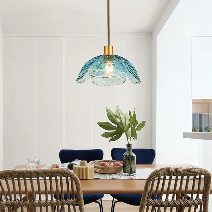 Creative Flower Petal Bedside Rod Pendant Light