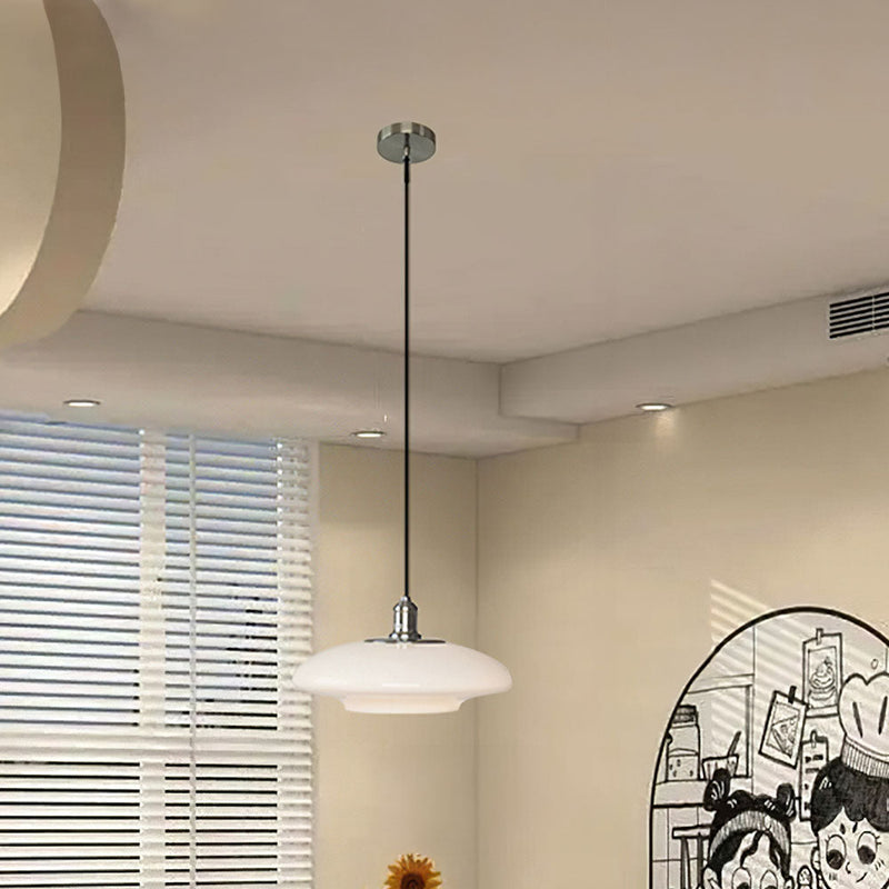 Modern White Glass Pendant Light