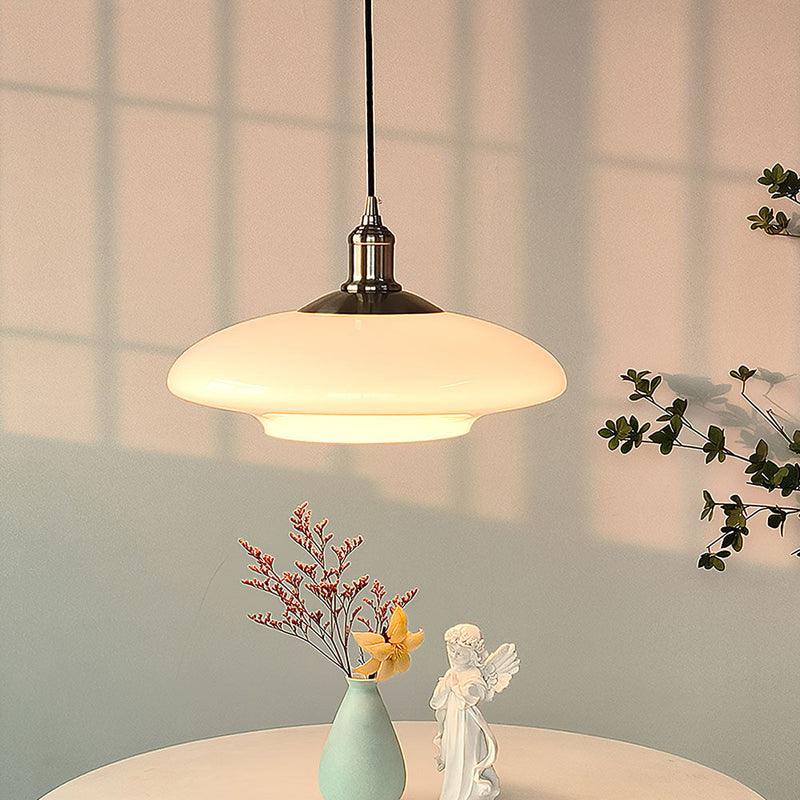 Modern White Glass Pendant Light