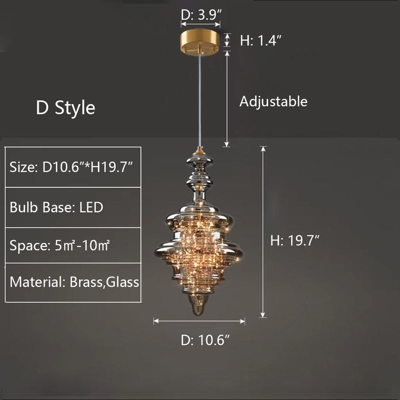 Modern Gray Glass Starry Sky Pendant Light