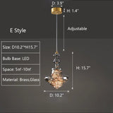 Modern Gray Glass Starry Sky Pendant Light