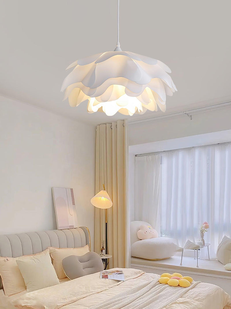 White Pendant Light in Flower Shape