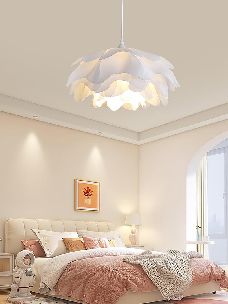 White Pendant Light in Flower Shape