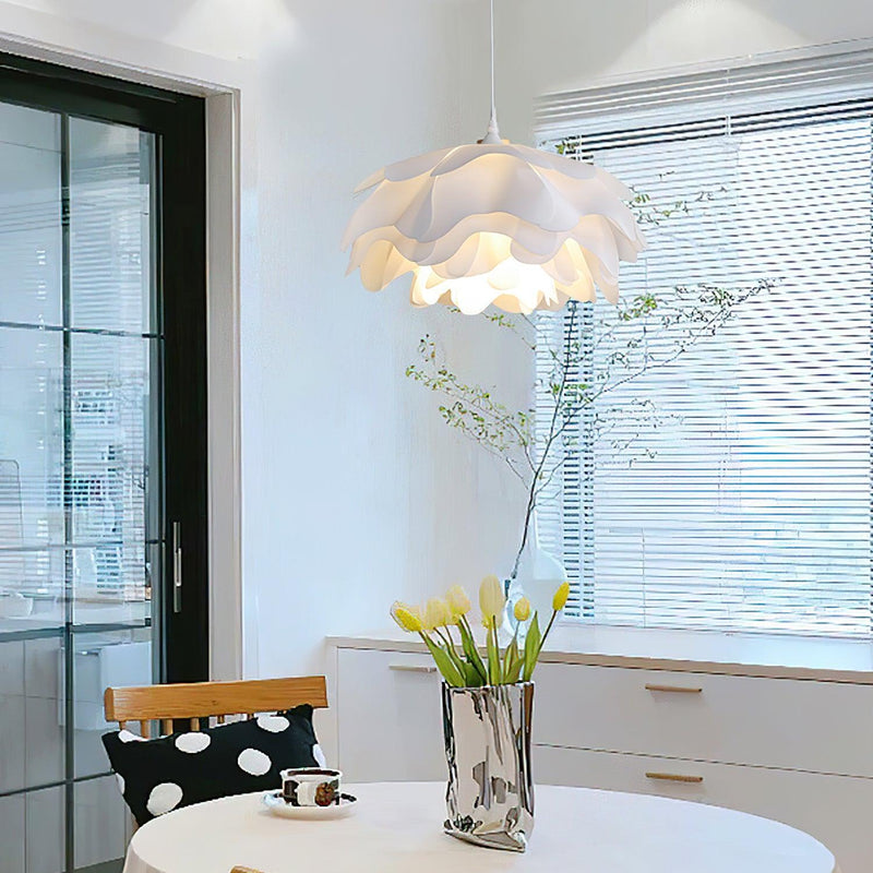 White Pendant Light in Flower Shape