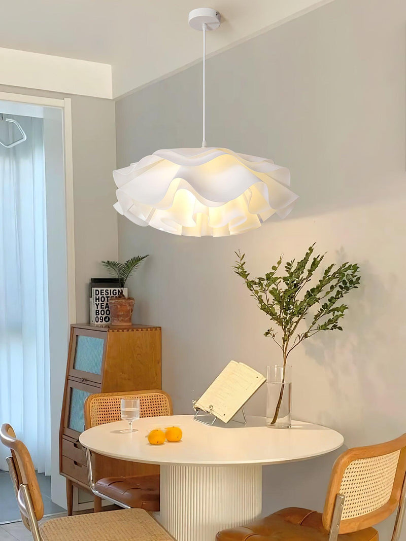 White Pendant Light in Flower Shape