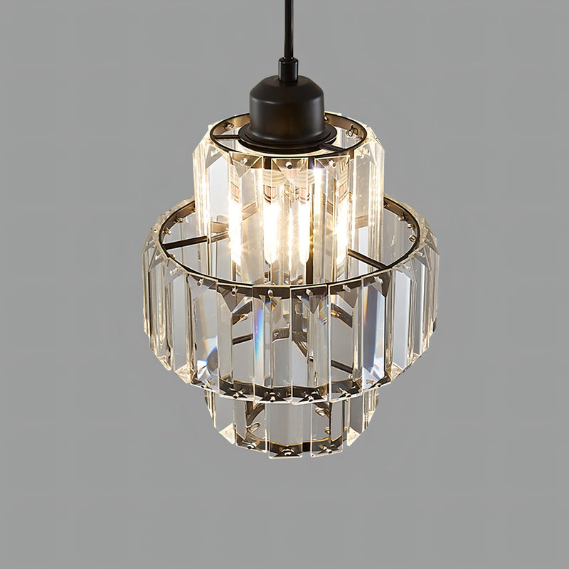 Fernando - Round Tiered Glass Crystal Ceiling Pendant Light