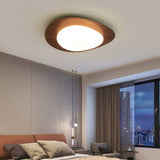 Scandinavian Pebble Wood Grain Ceiling Light