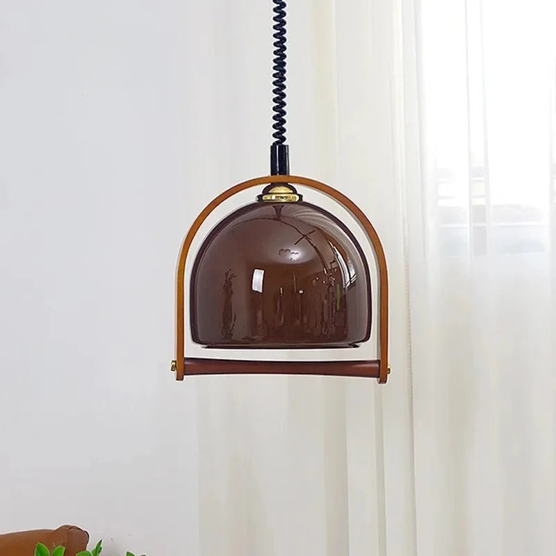 Vintage Bauhaus Wood Pendant Lights