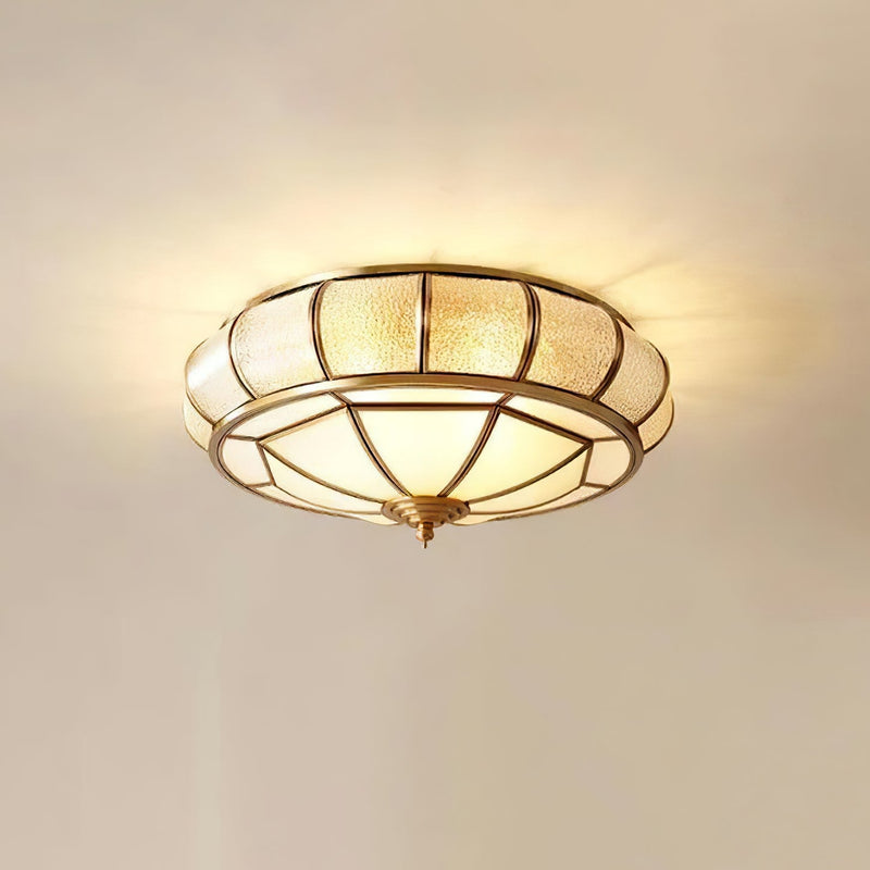 Round Textured Glass Ceiling Light