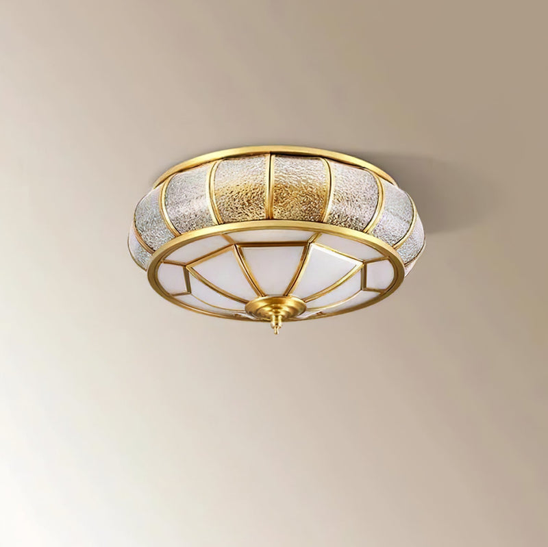 Round Textured Glass Ceiling Light