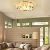 Round Textured Glass Ceiling Light