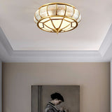 Round Textured Glass Ceiling Light