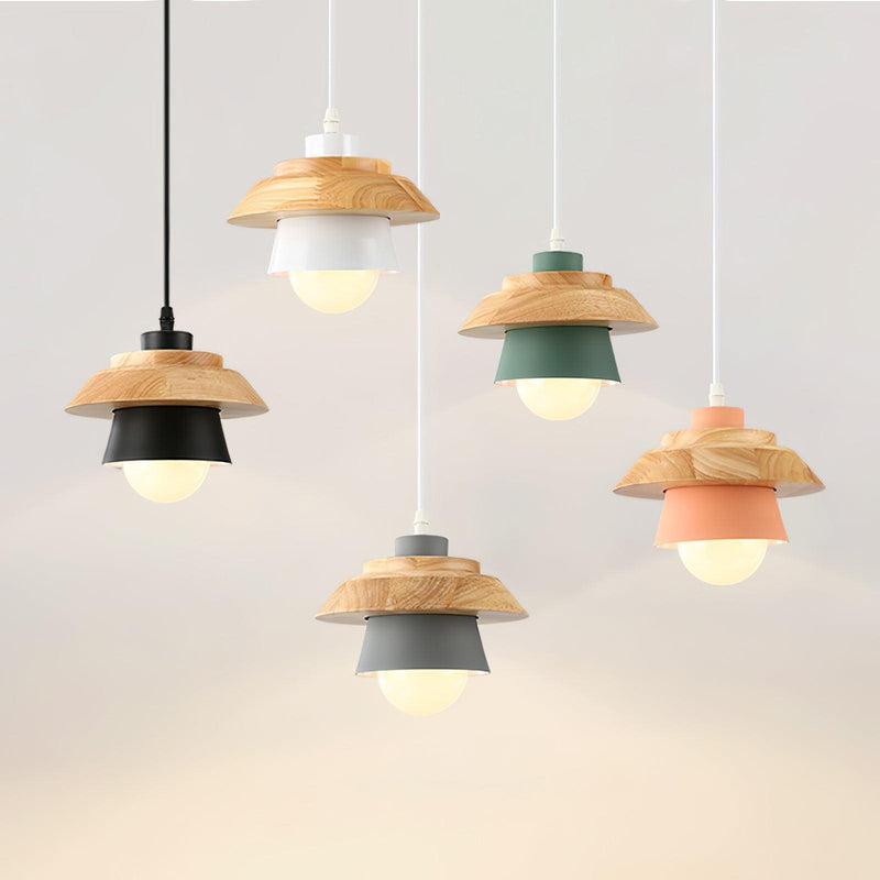 Stone Wood Pendant Lamp