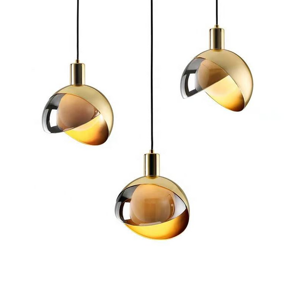 Modern Gold Glass Pendant Light