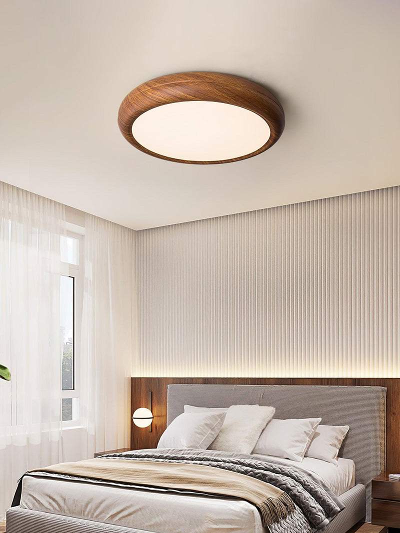 Wood Grain Round Ceiling Light