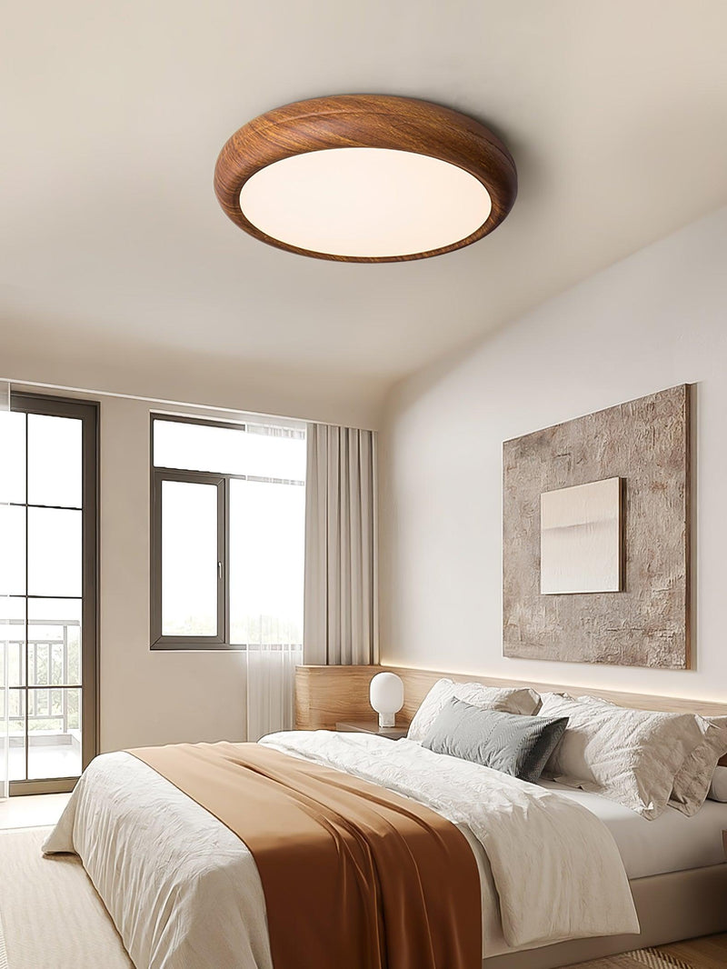 Wood Grain Round Ceiling Light